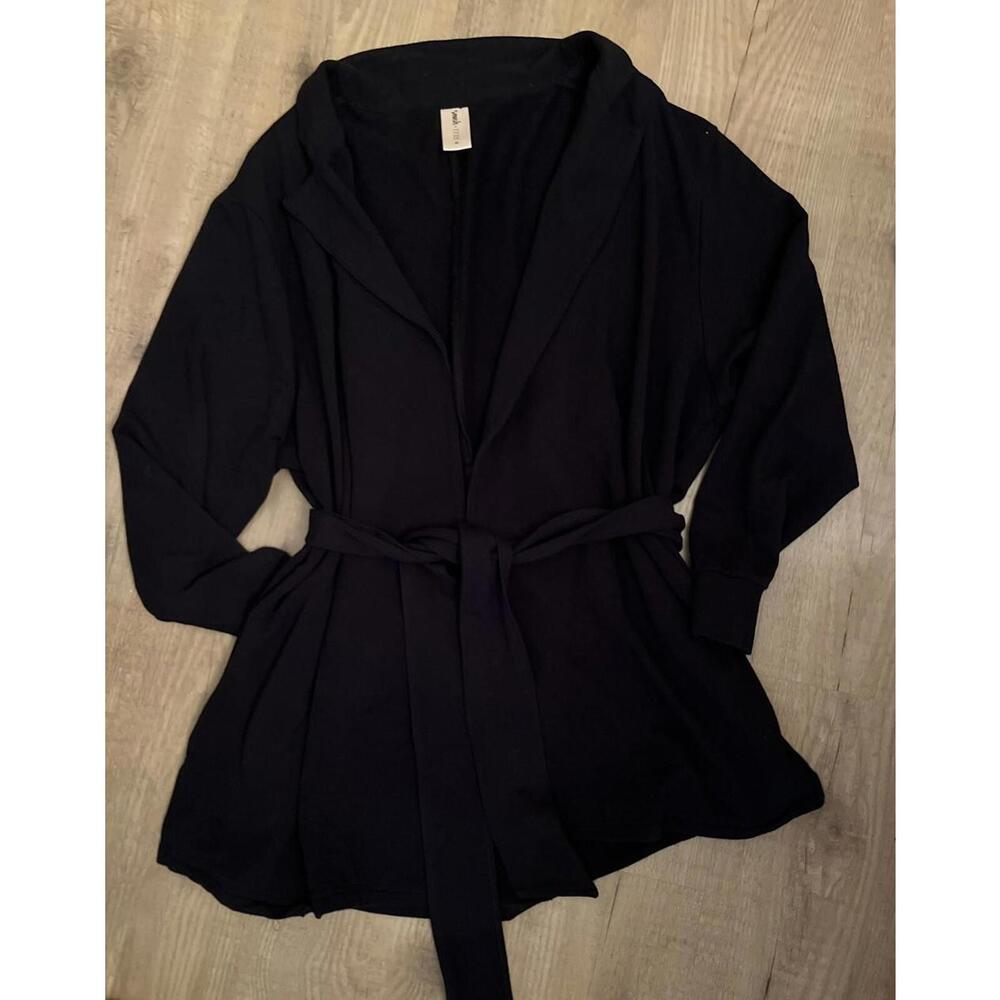 Smash And Tess Black Wrap Jacket With Collar Size XS Cozy Chic Comfortable